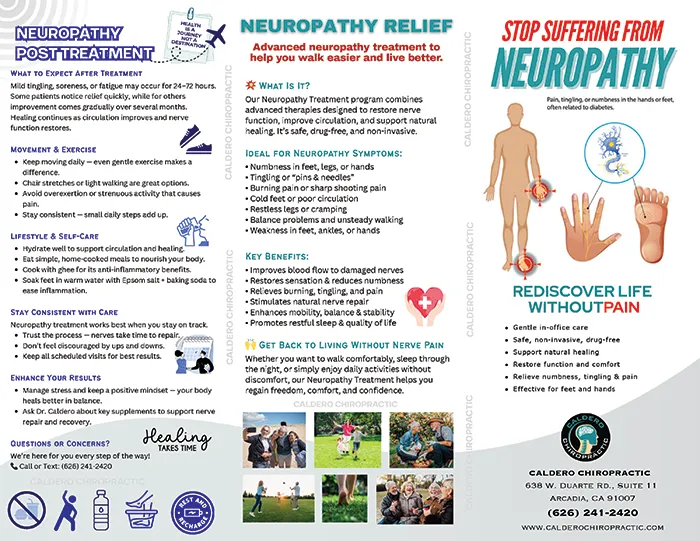 Chiropractic Arcadia CA Neuropathy Brochure